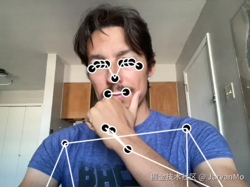 有些点在画面范围之外，模型试图猜测我的肘部会在哪里。