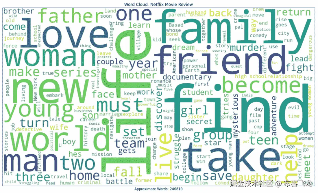 图 6.2 – Netflix 词云