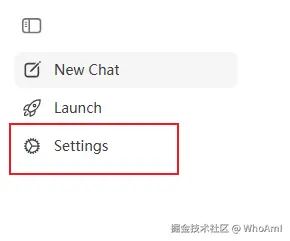 点击“Settings”进入设置界面