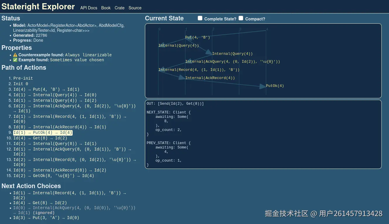 Stateright Explorer screenshot