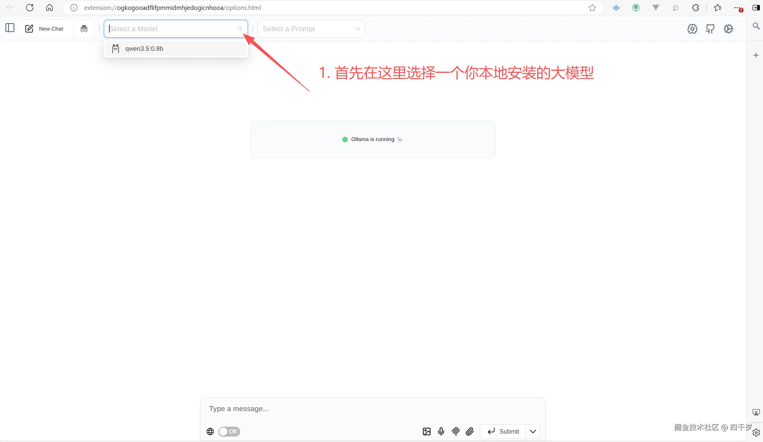选择本地安装的大模型