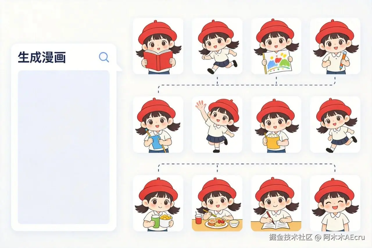 AI一次生成8张连贯图像，角色保持一致