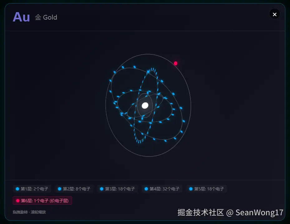 3D 原子模型 Element Card 3D Atom