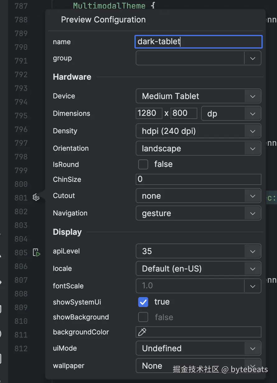 Compose preview picker in Android Studio