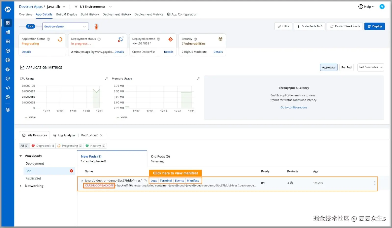 Pod in Crashloopbackoff