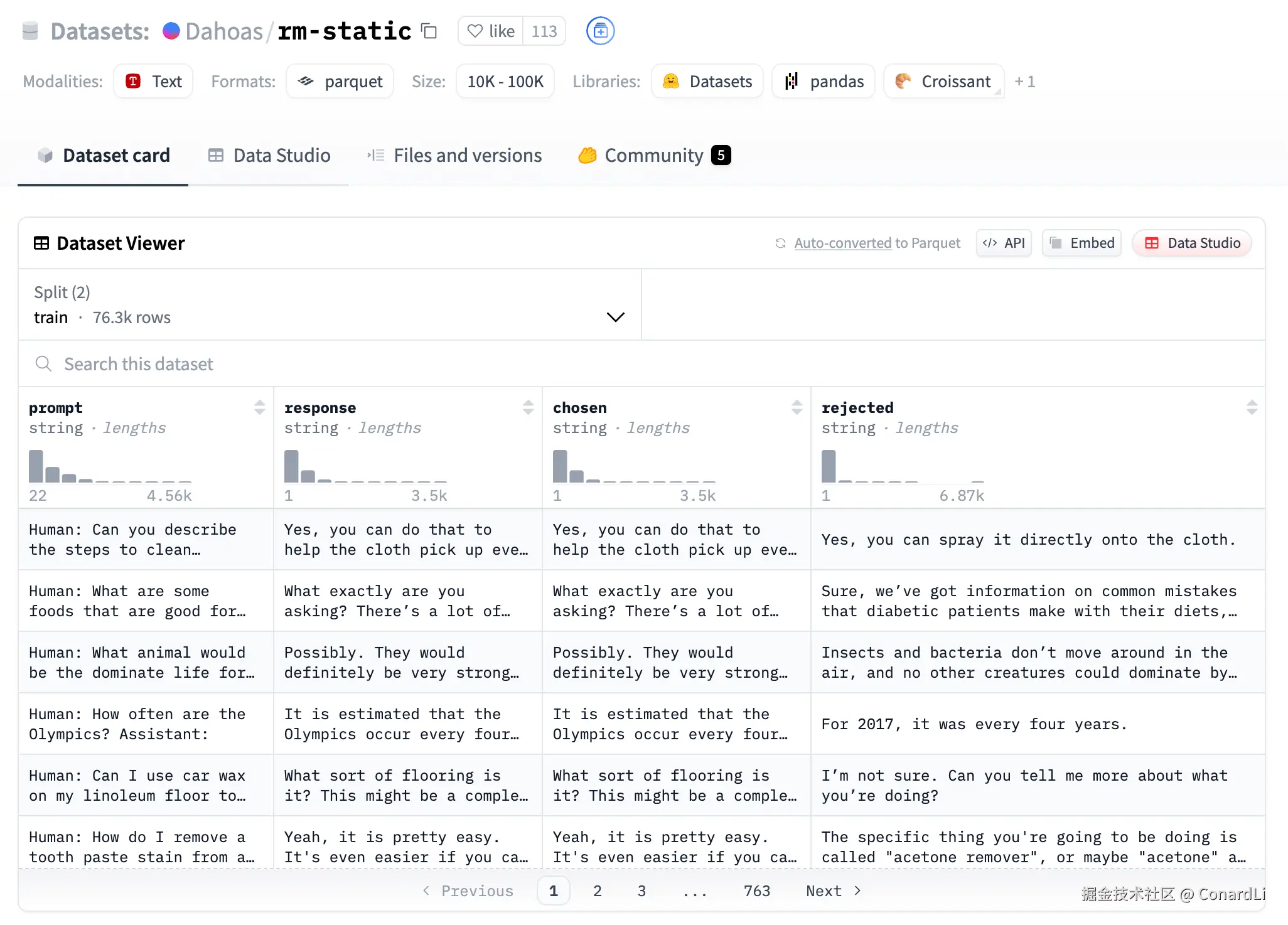 https://huggingface.co/datasets/Dahoas/rm-static