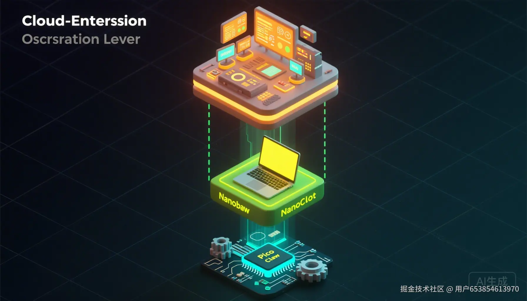 三层产品光谱：云端平台 → 本地协调 → 设备控制