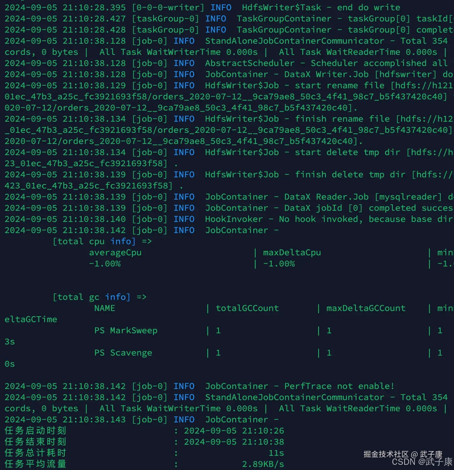 离线数仓 执行 DataX 任务