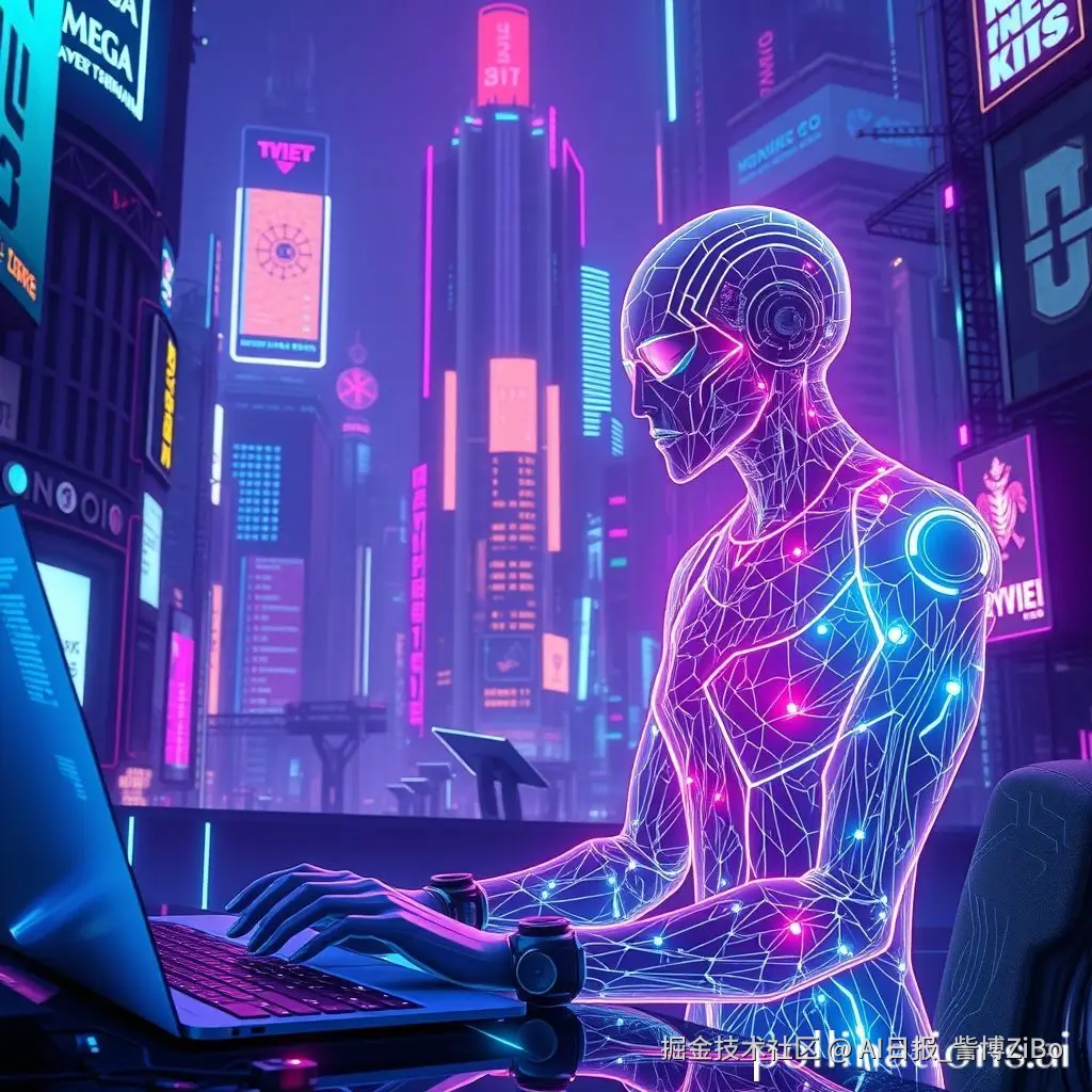 A futuristic image representing AI and human collaboration in coding