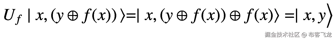 {U}_f\mid x,\left(y\oplus f(x)\right)\left\rangle =\mid x,\left(y\oplus f(x)\right)\oplus f(x)\right\rangle =\mid x,y\Big\rangle