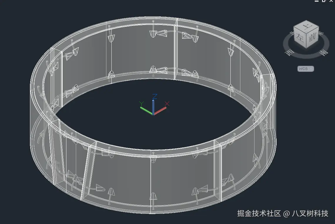 盾构管片三维模型图-X射线模式