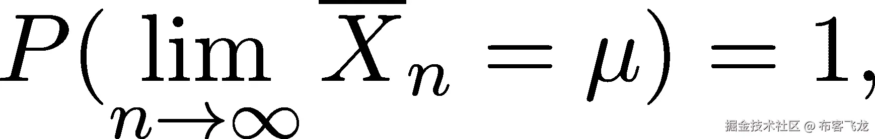 P( lim X- = μ ) = 1, n→ ∞ n 