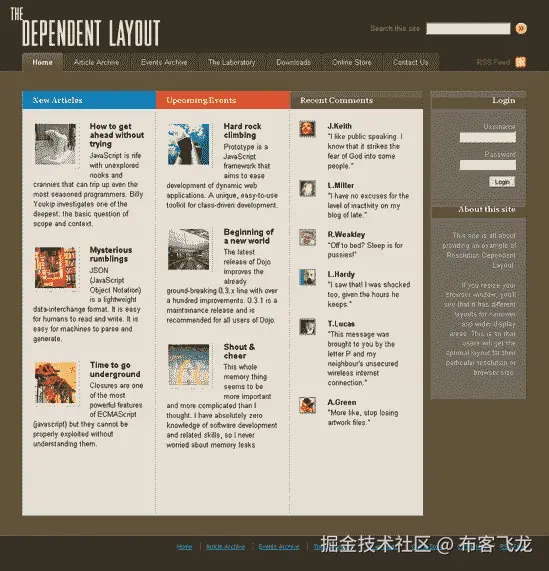 The sample page, optimized for 1024768