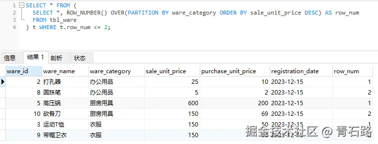 ROW_NUMBER_分组_取前2