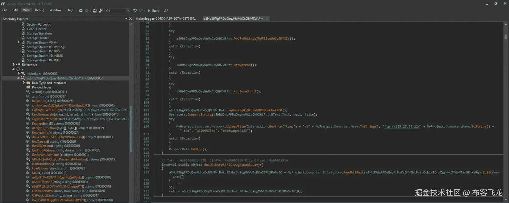 图 9.7 – 使用 dnSpy 对恶意样本进行静态分析