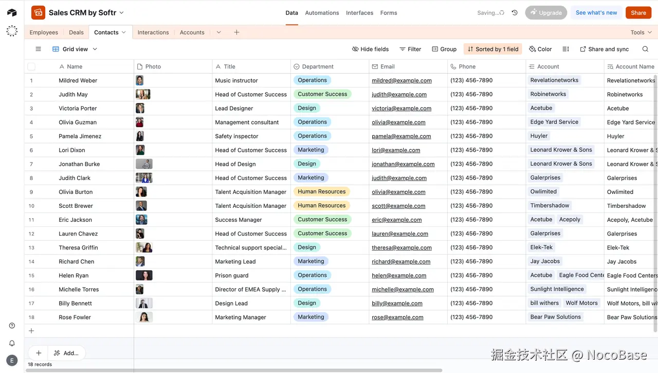 Airtable's Grid View