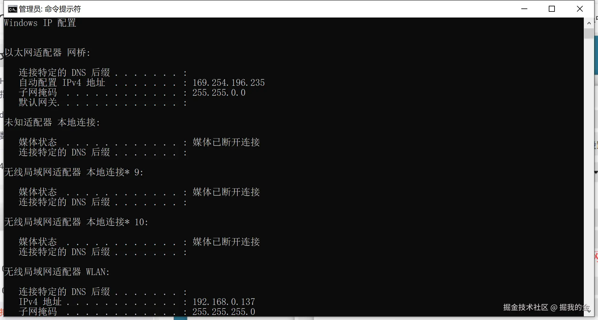 Windows 无法获取 IP（示例）