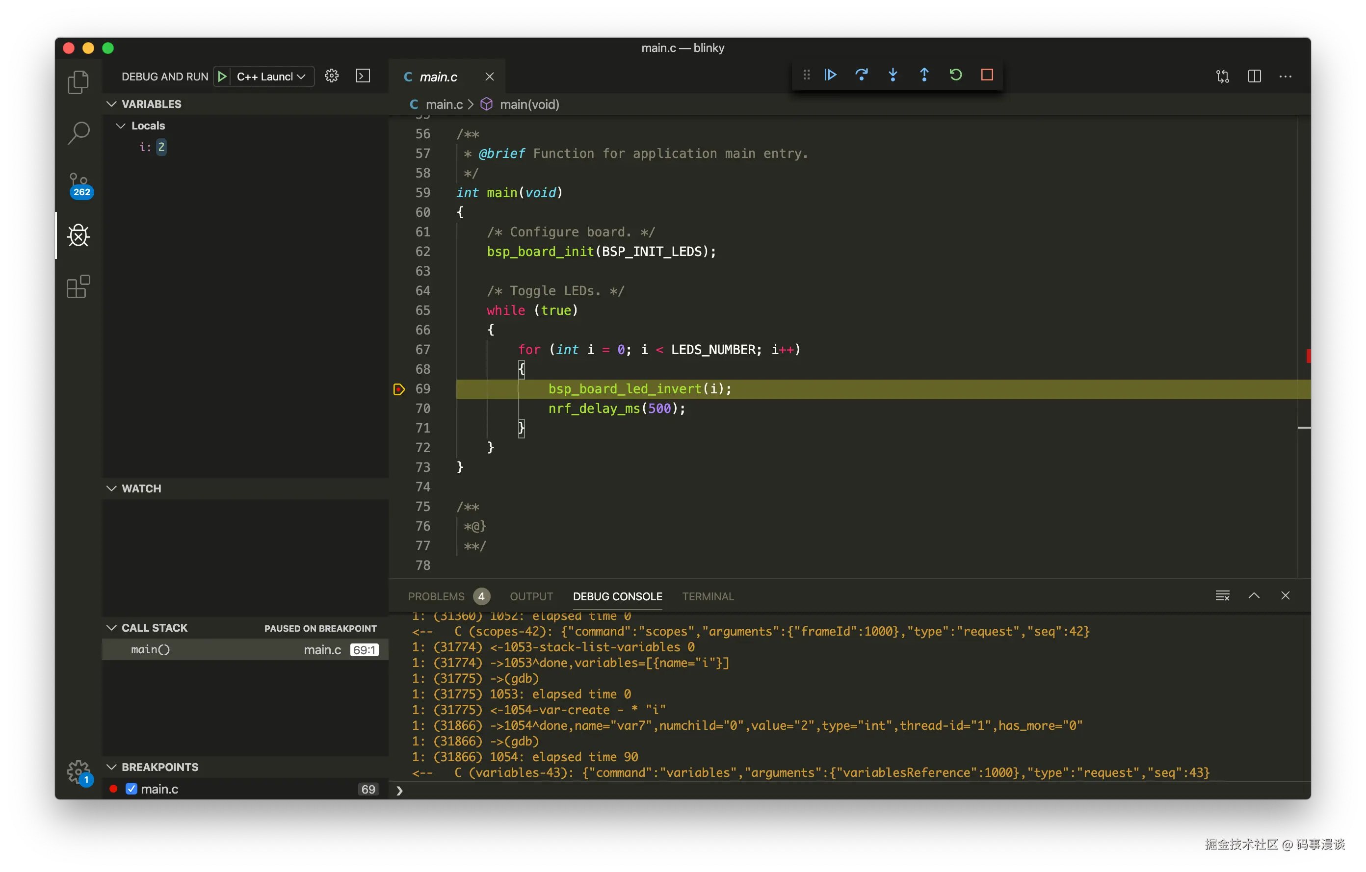 VS Code 调试工具栏按钮及快捷键示意图
