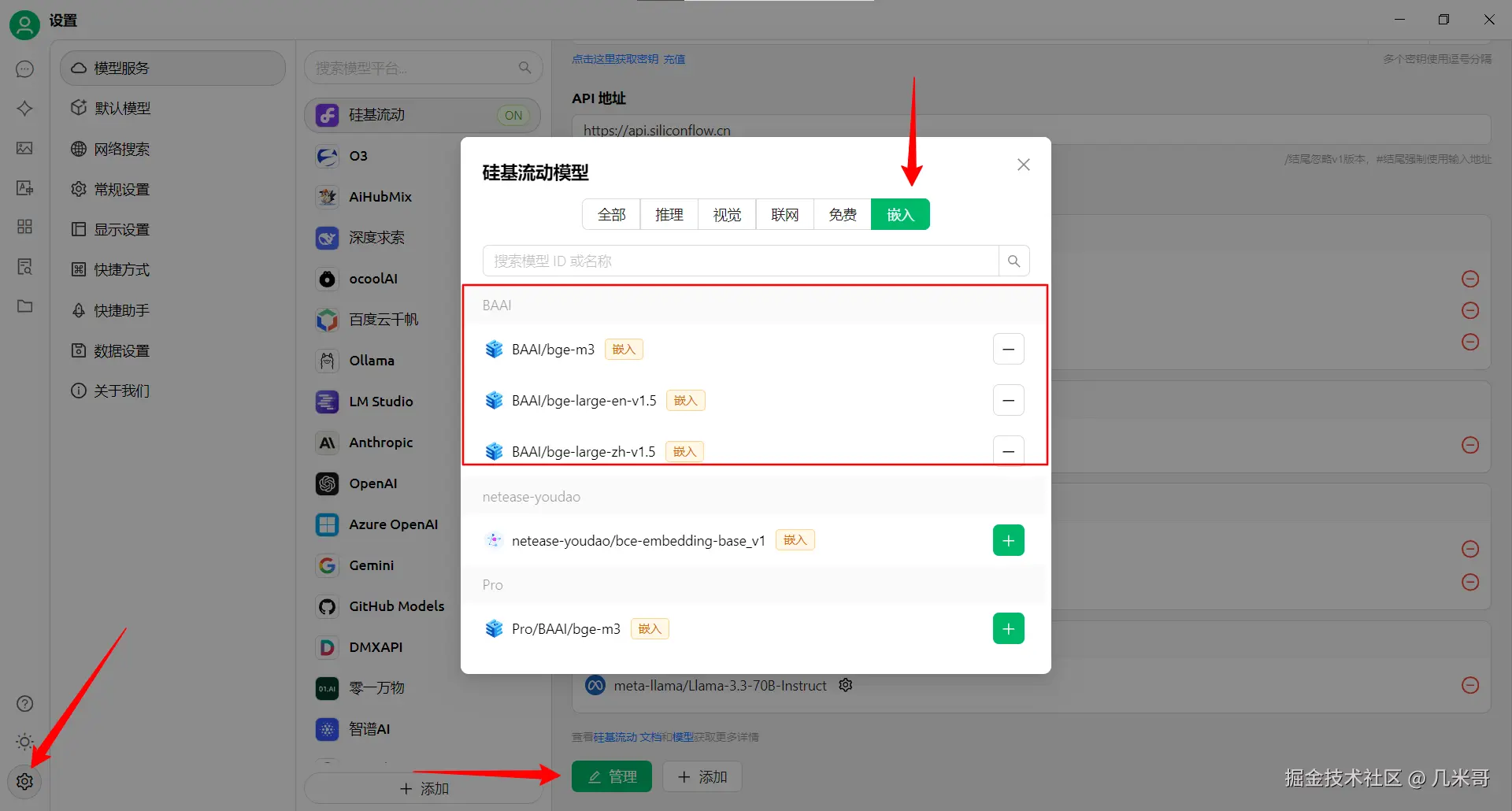 CherryStudio模型设置界面