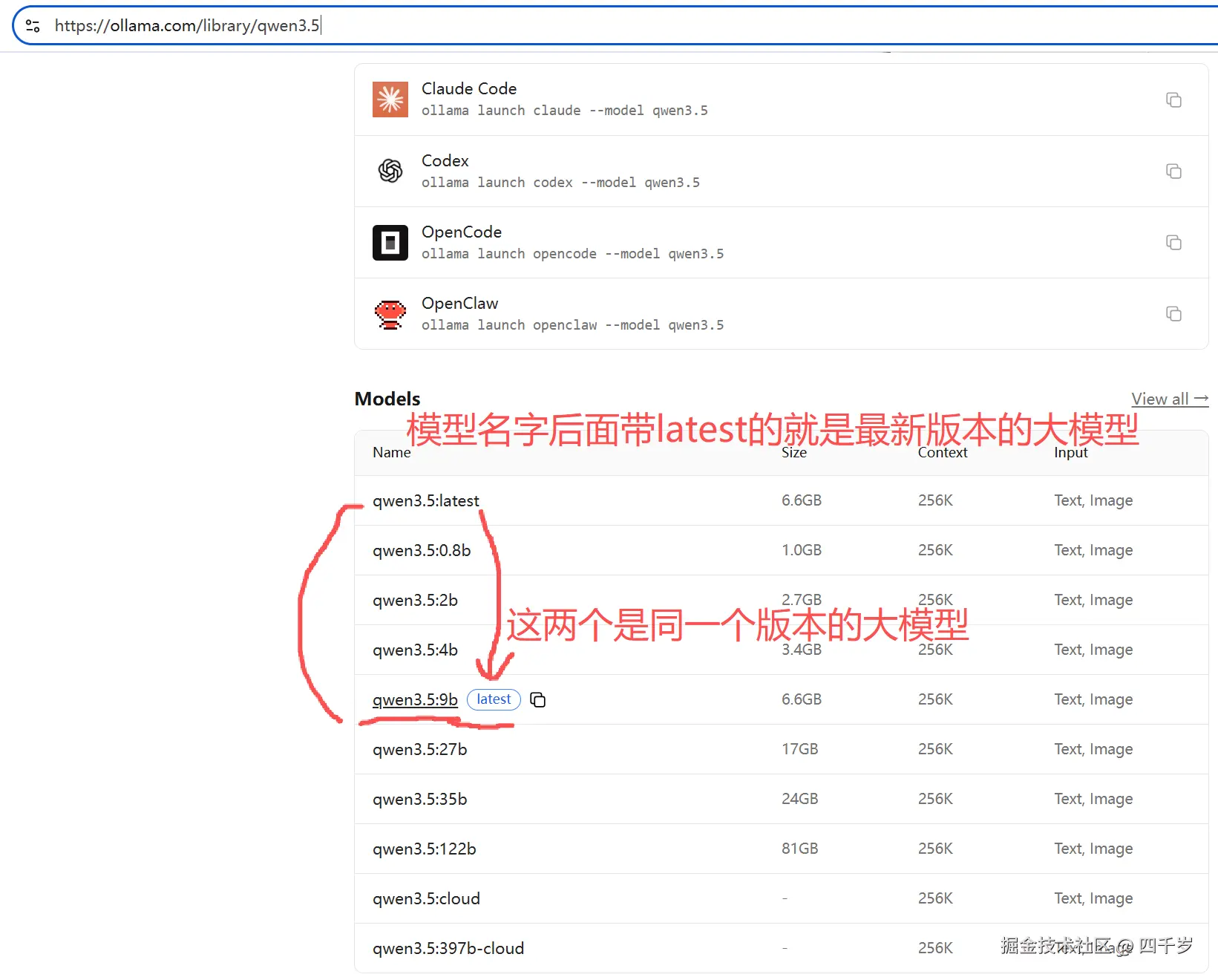 查看latest最新版本的大模型的具体版本号