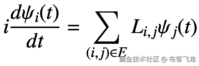 i\frac{d{\psi}_i(t)}{dt}=\sum \limits_{\left(i,j\right)\in E}{L}_{i,j}{\psi}_j(t)