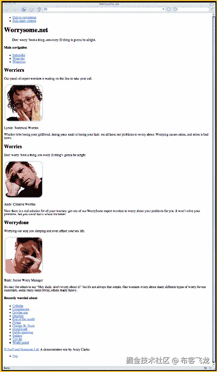 Previewing the page in a browser to ensure that the content is well ordered when read without syles is your first step in developing visually expressive but accessible designs.