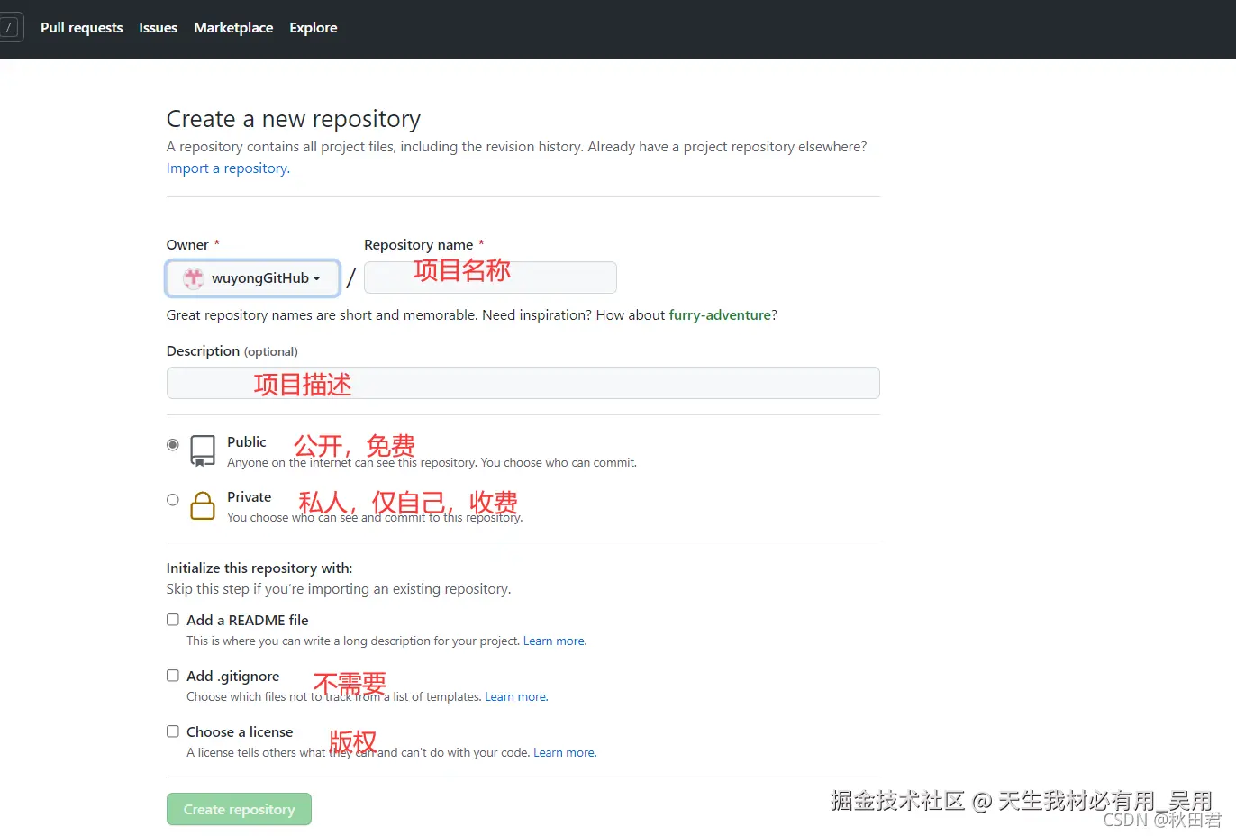 GitHub创建仓库