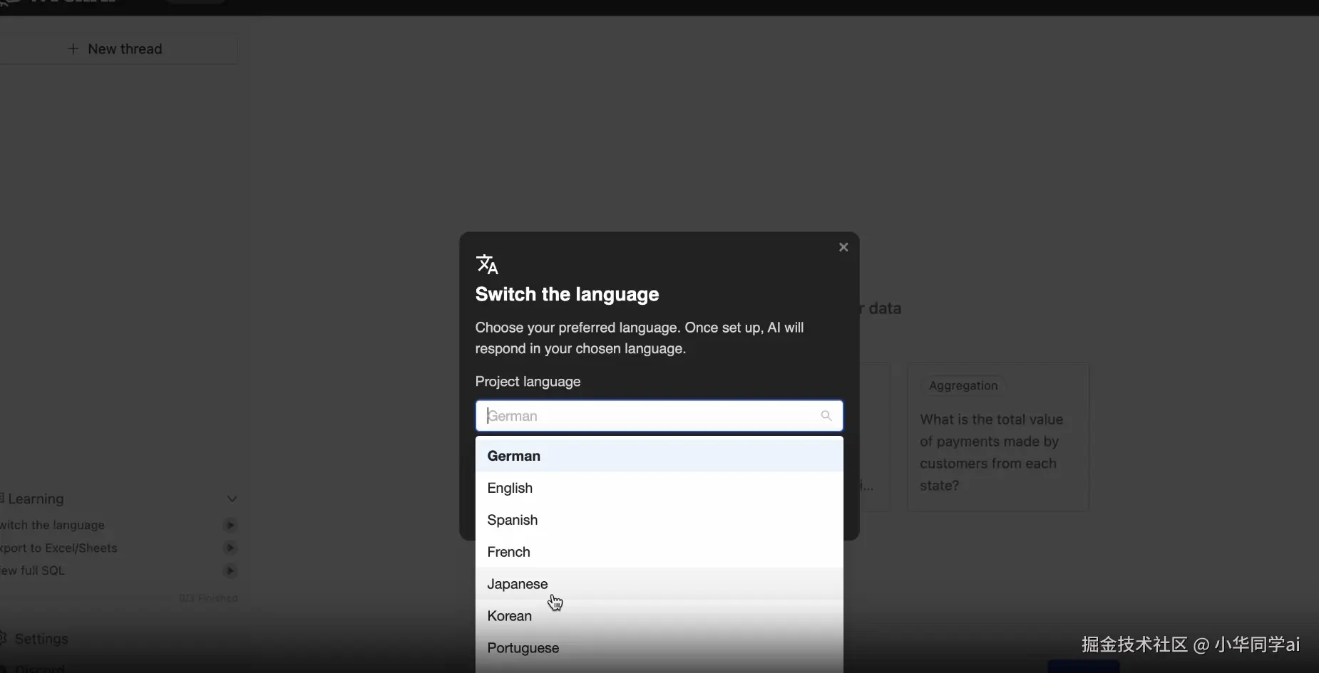 WrenAI 支持的语言
