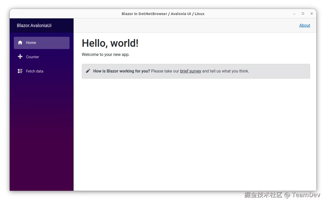 在 Linux 上的 Avalonia UI 上运行 Blazor 混合应用程序