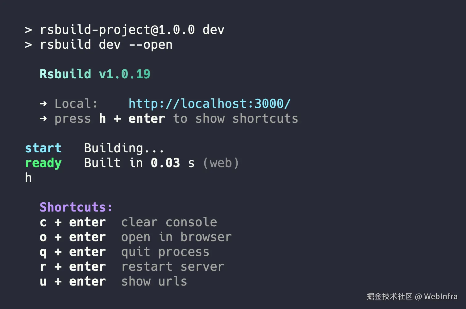 Rsbuild CLI 快捷方式