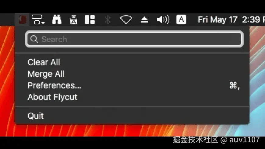 Flycut Mac剪贴板管理器截图
