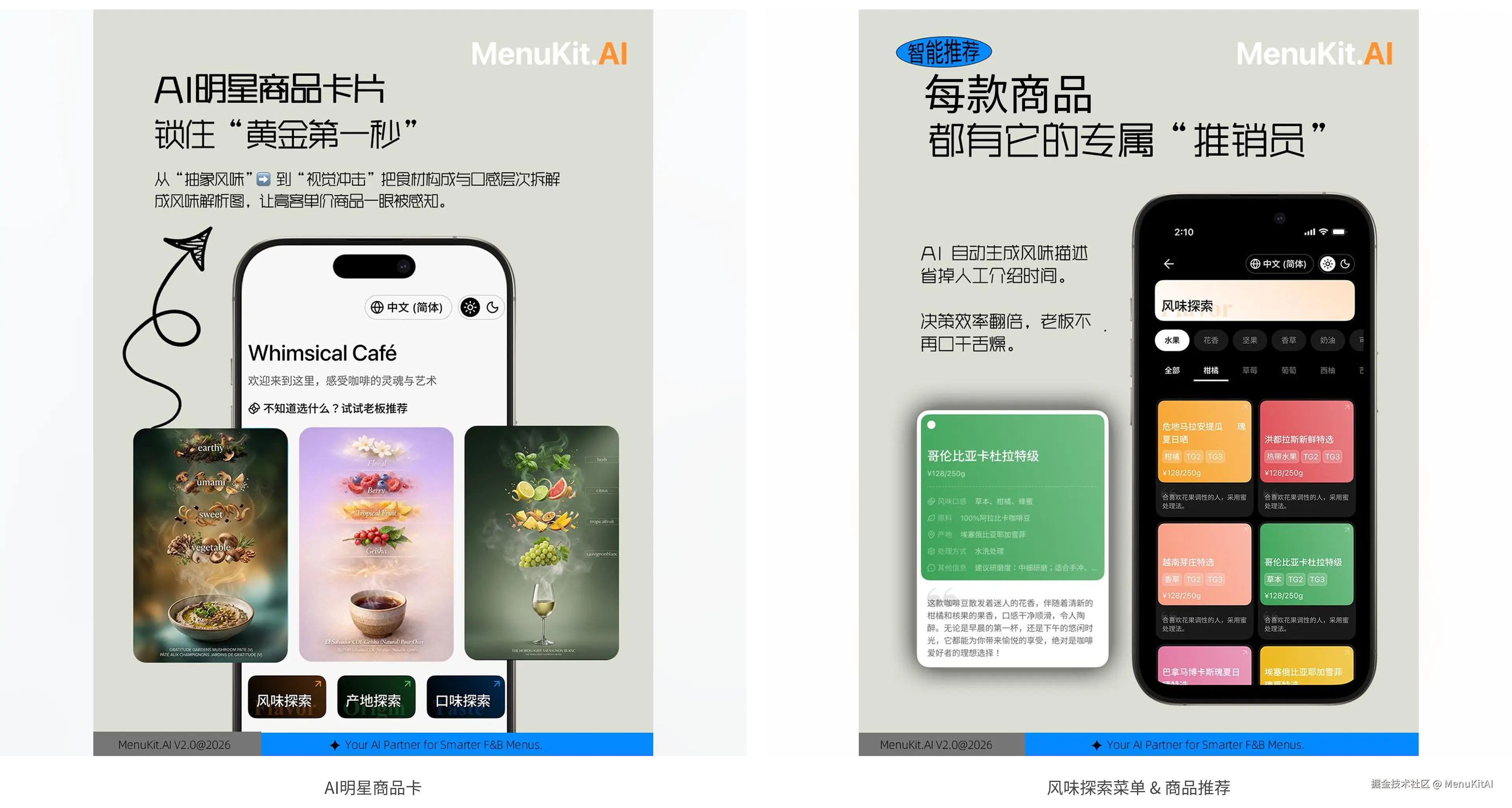 MenuKit.AI V2.0：智能推荐功能升级示意图
