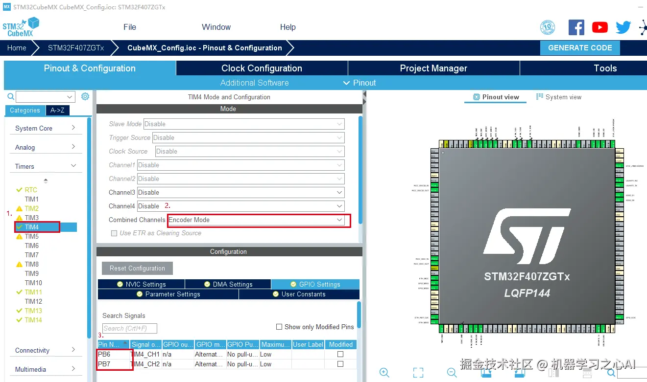 pulse_encoder CubeMX 配置