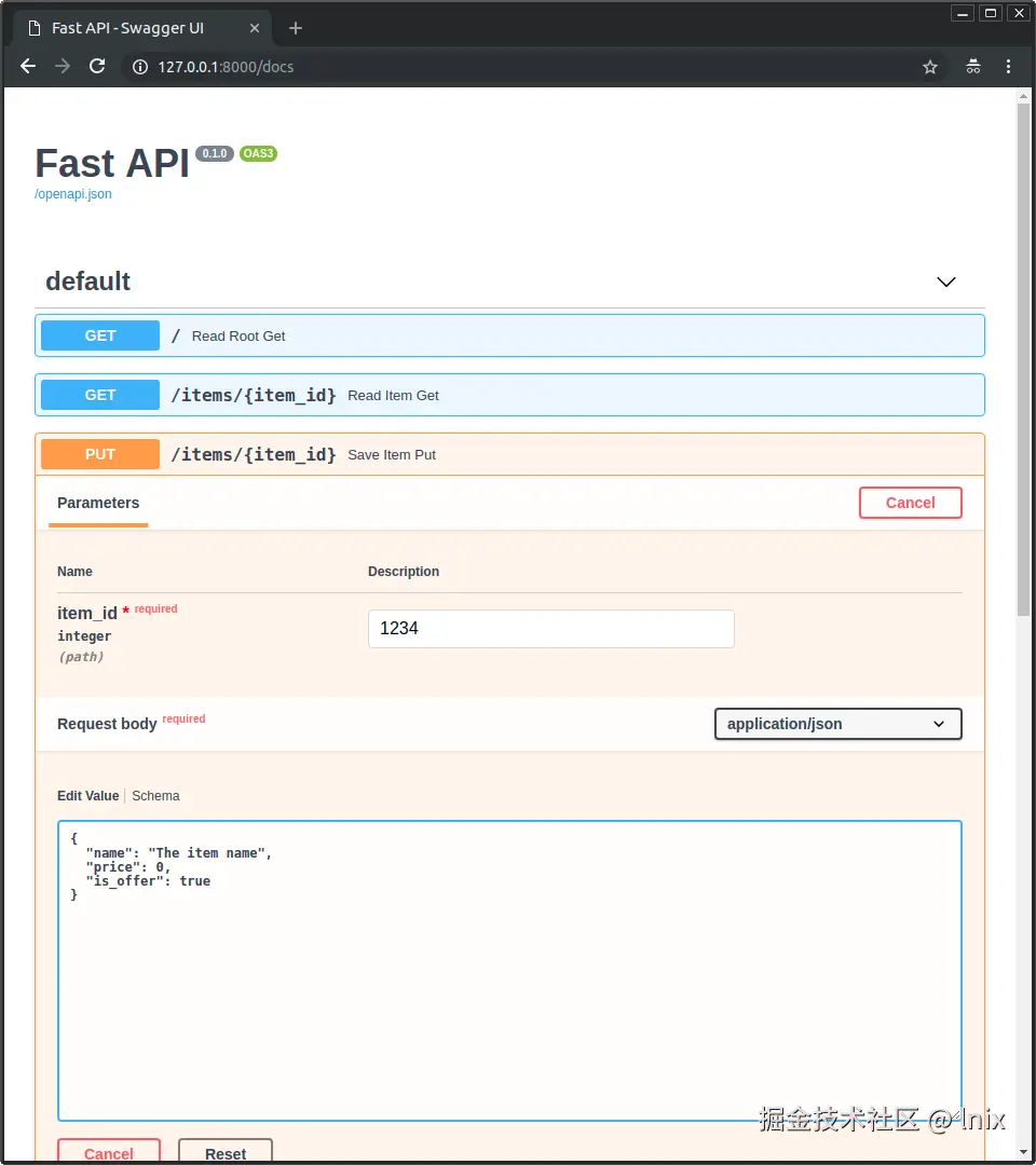Swagger UI interaction