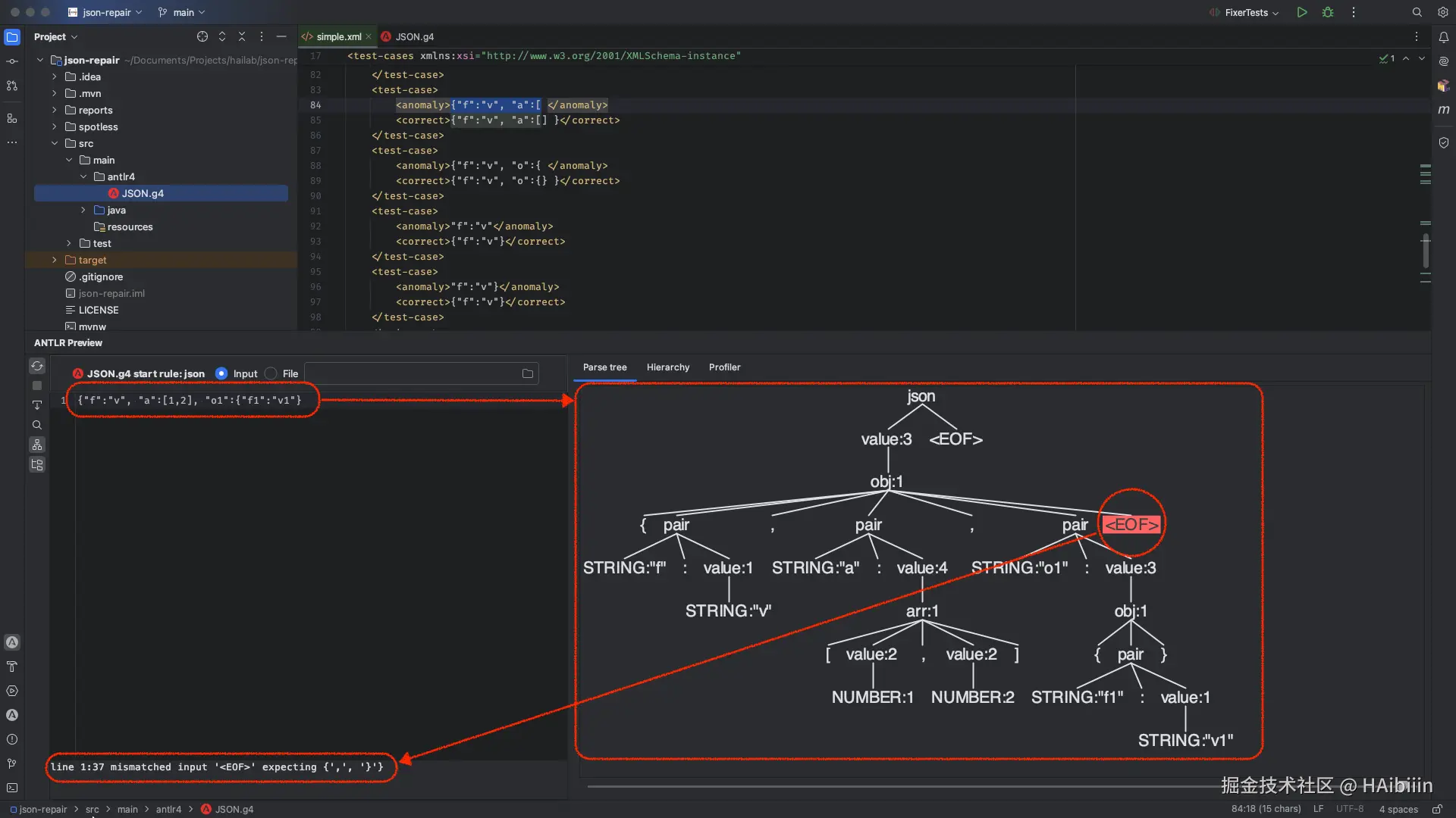ANTLR-JSON-Error parse tree excepting.png
