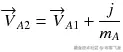 {\overrightarrow{V}}_{A2}={\overrightarrow{V}}_{A1} + \frac{j}{m_A}