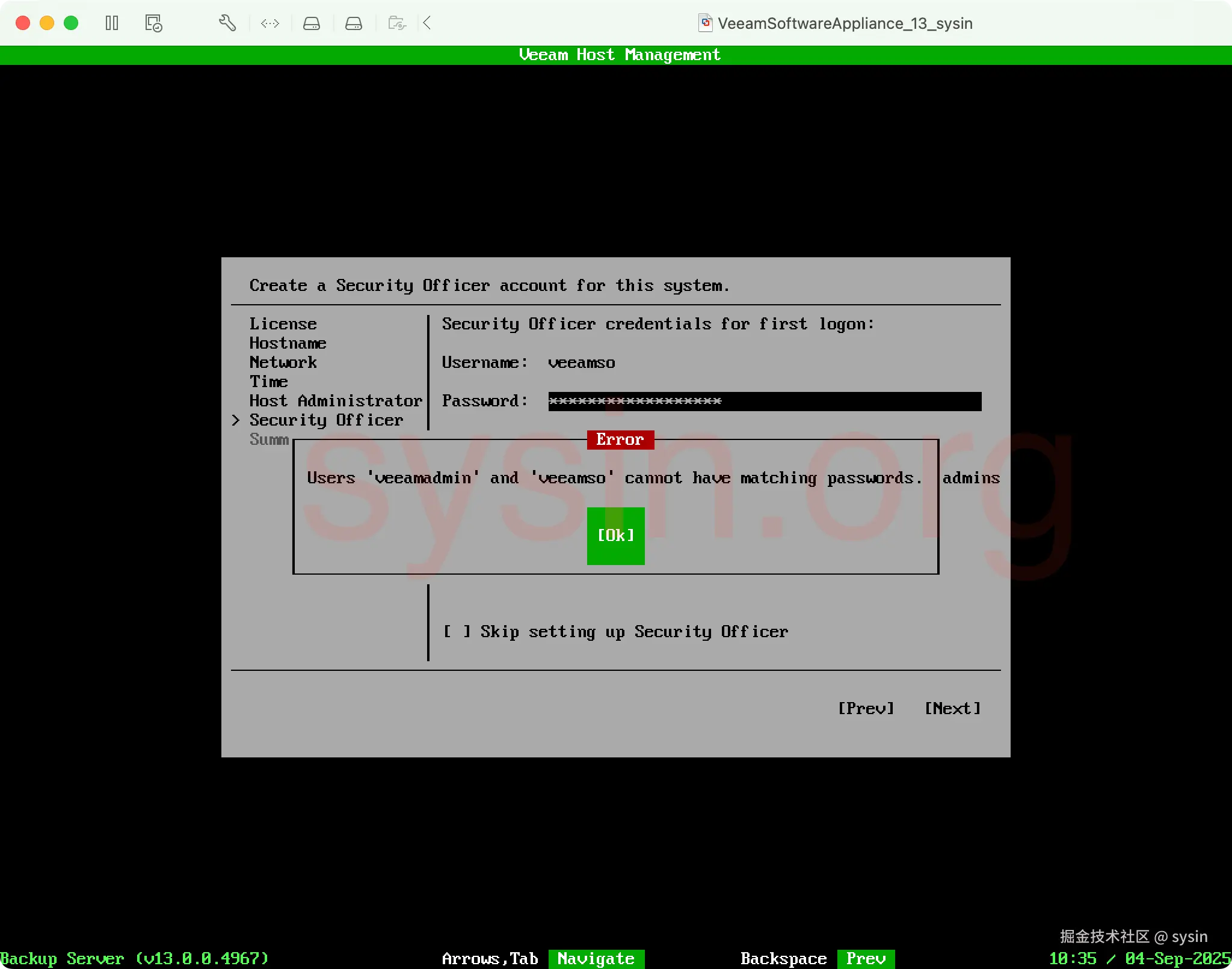 09-创建veeamso密码2-不能相同