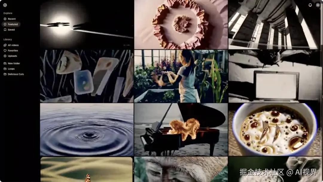 Sora操作界面部分展示