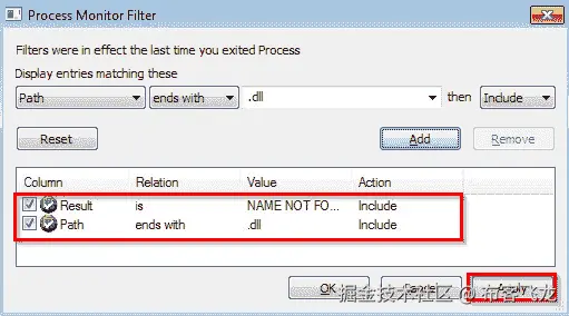 图 8.30 – 进程监视器过滤器    
