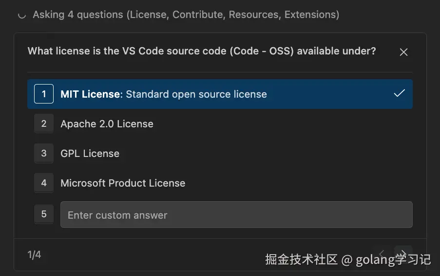 Ask Questions 工具交互界面