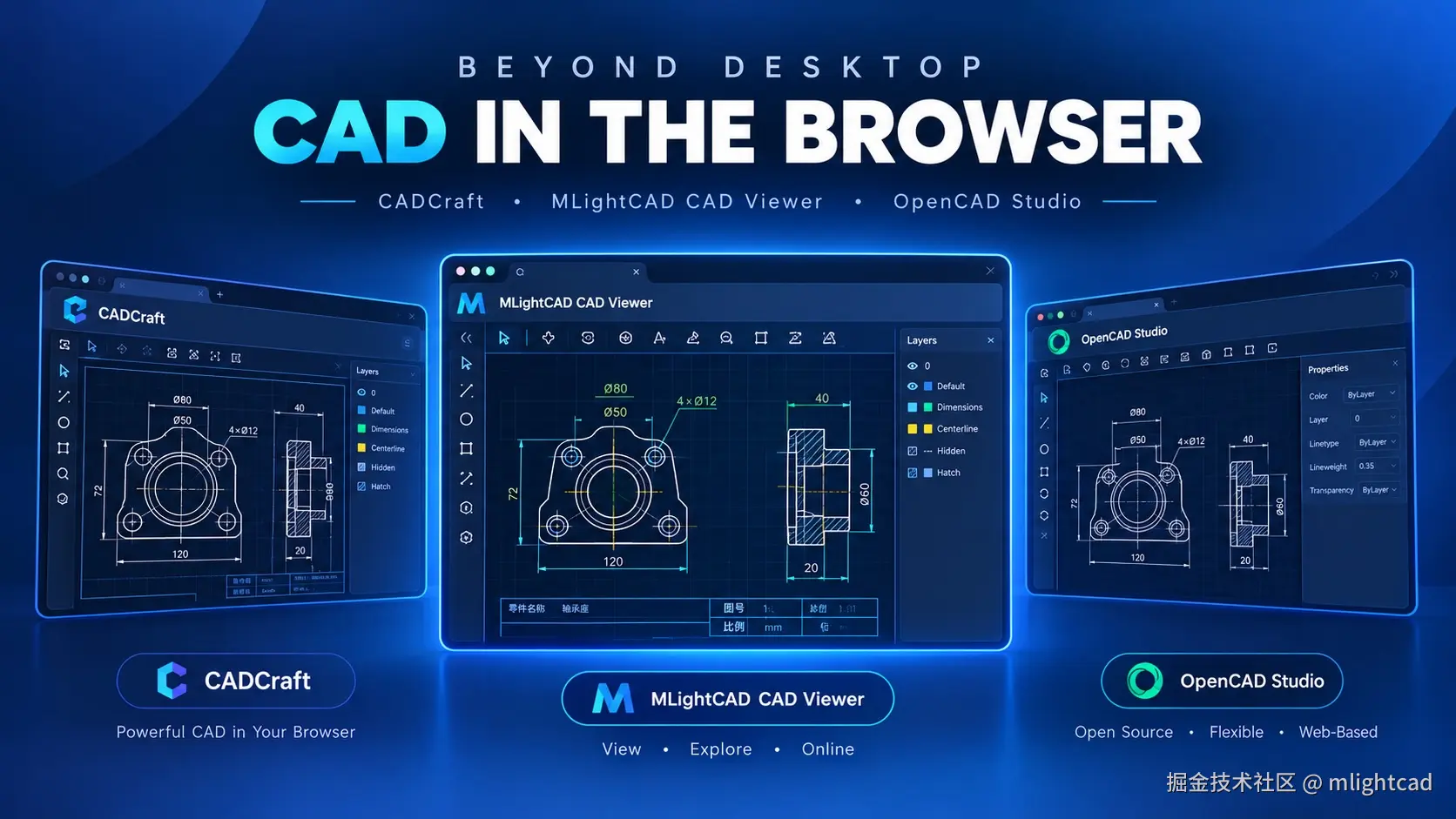 把 AutoCAD 搬进浏览器，到底有多难？聊聊 CADCraft、OpenCAD Studio 和 MLightCAD