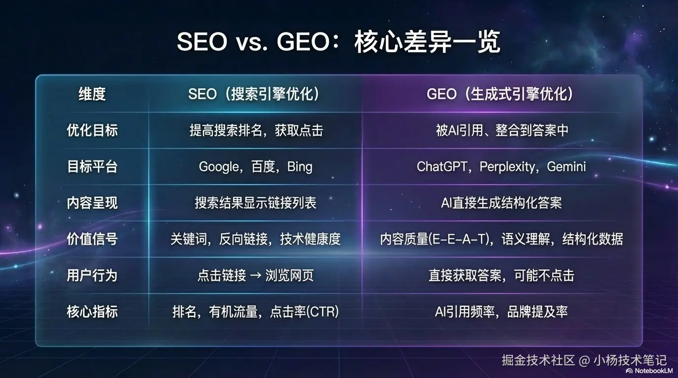 核心对比表