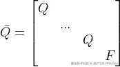 \bar{Q}=\begin{bmatrix} Q & & & \ & ... & & \ & &Q & \ & & & F \end{bmatrix}