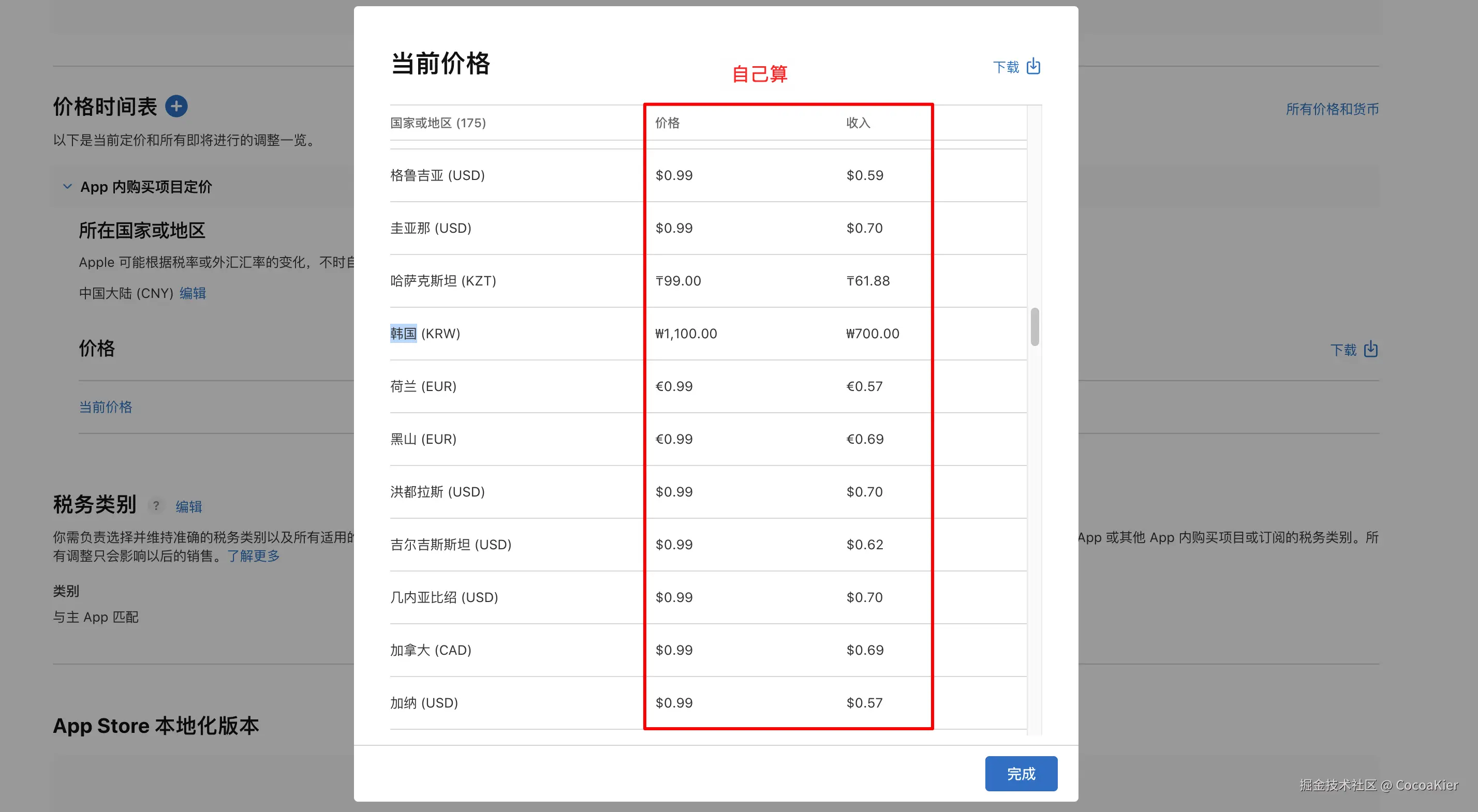 苹果后台定价