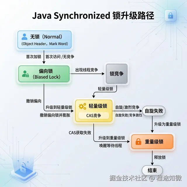 synchronized 锁升级全流程图（偏向 - 轻量 - 重量）.png