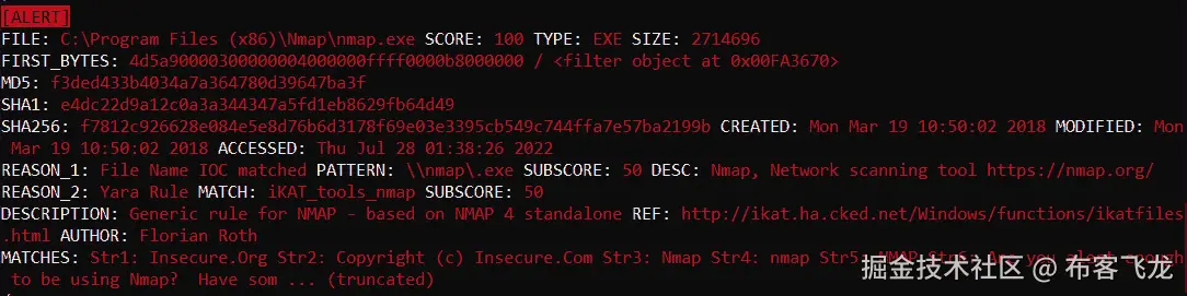 图 17.38 – Loki 扫描命中
