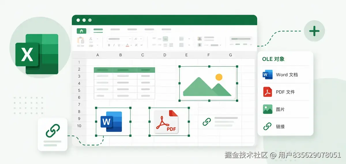 使用 Python 在 Excel 中插入和管理 OLE 对象