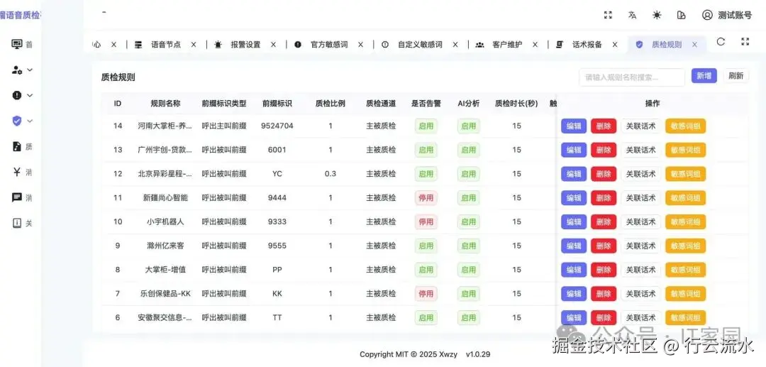 CVOICE 质检规则配置