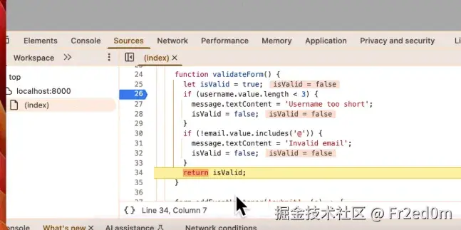 浏览器 DevTools 断点调试完全指南：从猜 Bug 到精准定位的进阶技巧